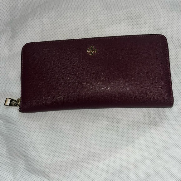 Like New, Tory Burch Burgundy Wristlet - Picture 7 of 14